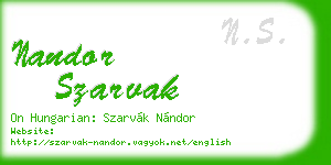 nandor szarvak business card