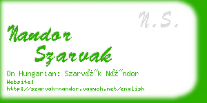 nandor szarvak business card